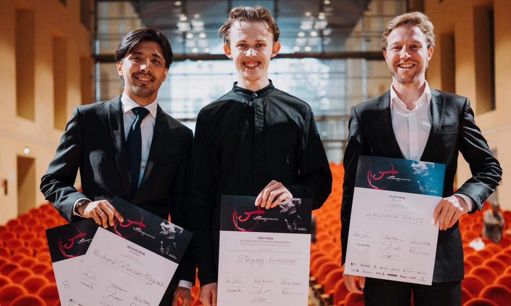 The 2025 Toscanini winners: Richard Kogima, Stepan Armasar and Leonard Weiss
